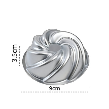 Mini Swirl Bundt Cake Pans – 9x3.5cm Aluminum Set of 6 by Caparroz